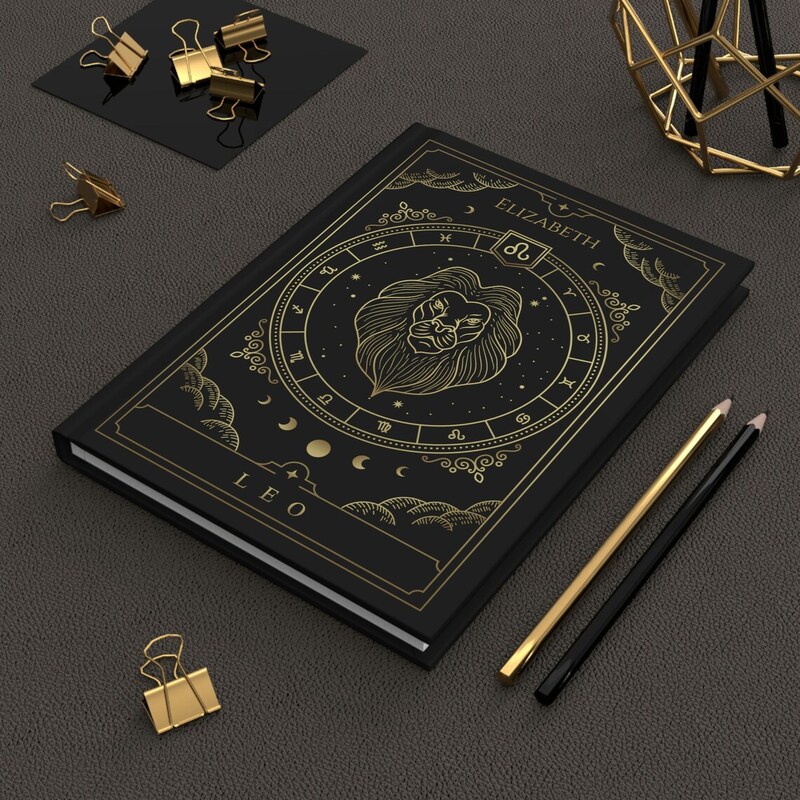 Personalized Leo Notebook | Zodiac Leo Journal | Leo Astrology Gift Lion